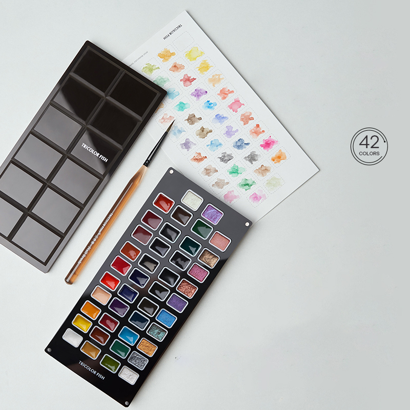 hot selling 42 colors Solid watercolor palette