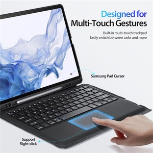 三星银河标签S8 + S7铁立式皮革平板电脑外壳，带磁性可拆卸键盘 - Product Image 4