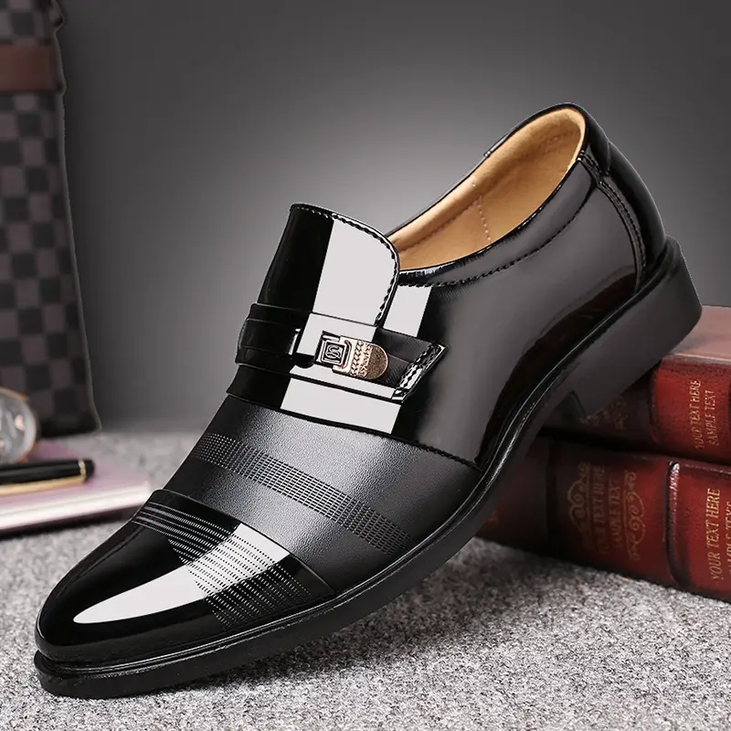 Sapatos de couro masculinos de tamanho grande 38-48, roupa casual de casamento respirável, unissex, de borracha sólida, para homens, vestido de negócios