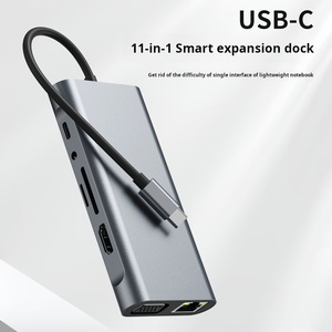 USB 3.0 Hub <strong>VGA</strong> HDTV Hub Type-C/M 11 in 1 USB 3.0 Type-c Multiport Data Video Audio <strong>Output</strong> <strong>Computer</strong> Adapter SD/TF Card Reader - Product Image 6