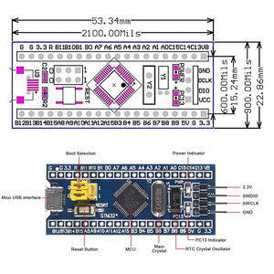 Arduino Eletronic bileşenleri için STM32F103C8T6 kol STM32 Minimum sistem geliştirme kurulu entegre devreler Ic modülü