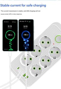 Uso en el hogar Estándar europeo Agujero dedicado USB Socket Multi-socket Tira de alimentación de alta potencia - Product Image 3