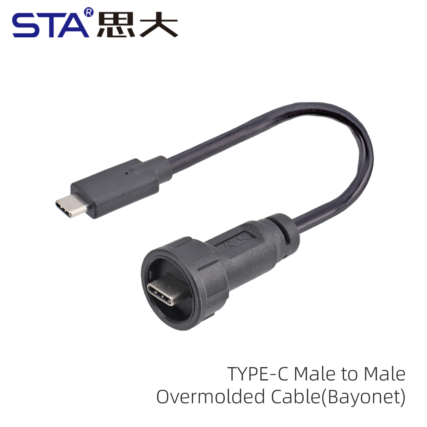 Cable sobremoldeado macho a macho