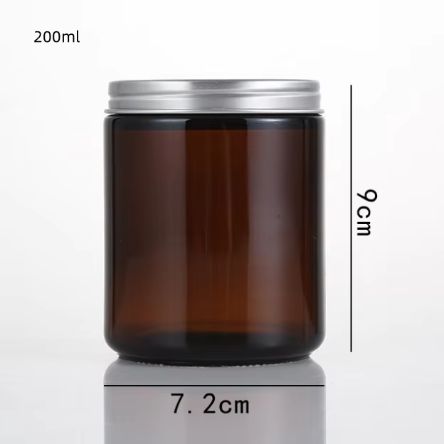 Amber(brown)bottle with silver lid