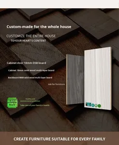 Libreria a Muro Personalizzabile in Legno Massello, Stile Italiano Moderno e Minimalista di Lusso per Soggiorno, con 6 Ripiani - Product Image 4