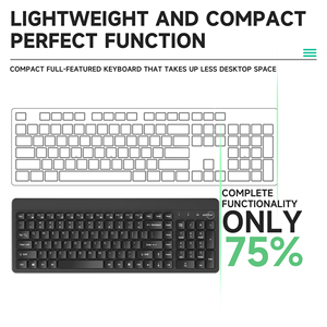 Teclado y ratón de tamaño compacto, teclas multimedia, combinación de teclado y ratón inalámbricos de 2,4G - Product Image 3