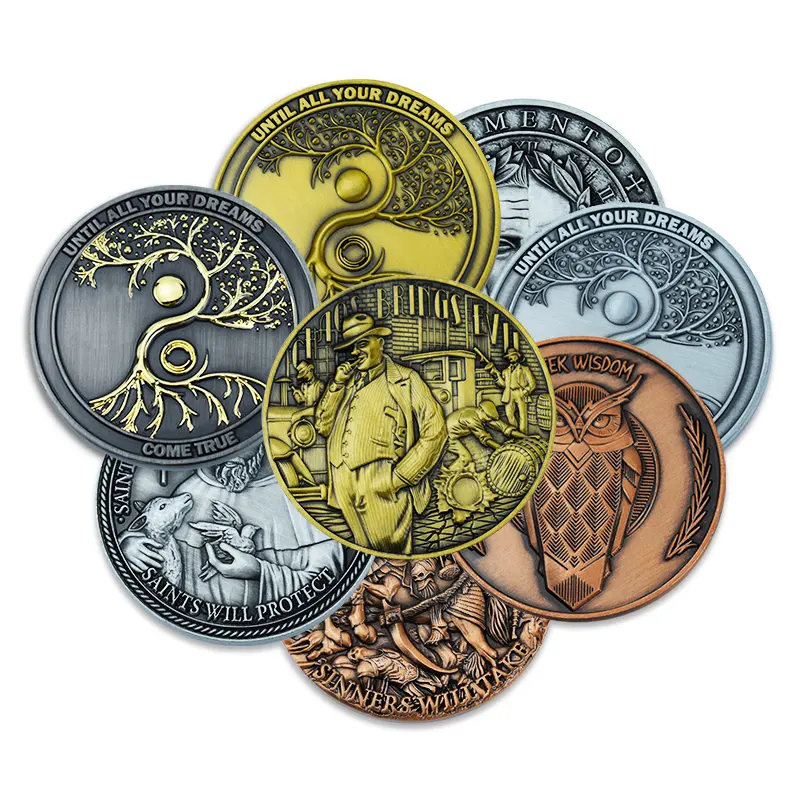 RENHUI alemán Austria Malasia plata bronce antiguo Filipinas EE. UU. artesanía de Metal antiguo monedas de desafío personalizadas