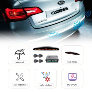 汽车 LED 停车传感器 4 个传感器倒车雷达停车雷达探测器系统 LED 显示屏盲点检测雷达 - Product Image 6