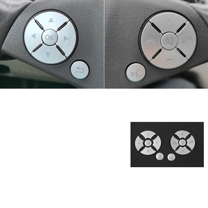 Araba direksiyon düğme kapağı krom mercedes benz c glc w205 w205 e a b gla cla gle vito vito ces r cls slk ml gl sınıf - Product Image 4