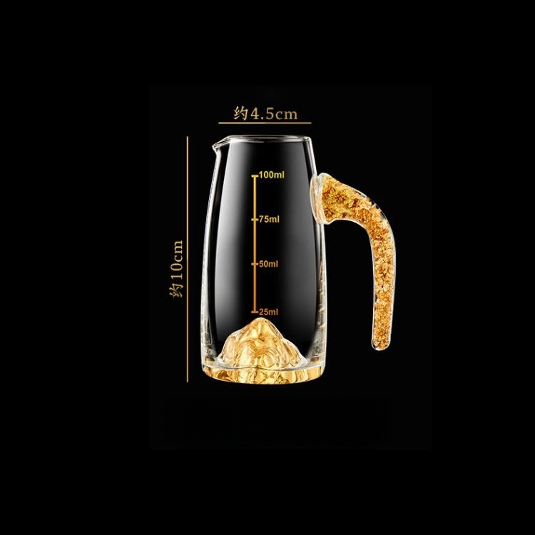 Séparateur de vin avec poignée en feuille d'or et base dorée de 100 ml