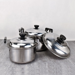 Stainless Steel Cookware 16/18/<strong>20</strong>/22/24cm Straight Shape Cooking Pots 10 Pcs Cookware <strong>Set</strong>