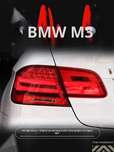 For BMW 3 Series <strong>E92</strong> M3 Tail Light Assembly Modified <strong>LED</strong> Running Water Turn Signal with Clear and <strong>Red</strong> Lens New Condition 12V - Product Image 2