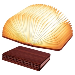 2025 mới lạ LED USB có thể sạc lại cuốn sách gỗ ánh sáng đèn hình dạng sáng tạo có thể gập lại thiết kế - Product Image 1