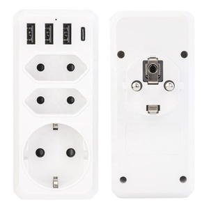 高品质欧盟标准USB C扩展器墙壁电源插座4端口充电多功能条形电压扩展插座 - Product Image 6