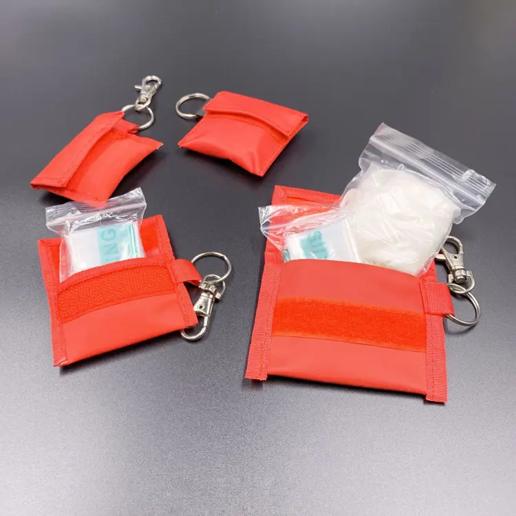 Kit de primeros auxilios de bolsillo, MM-CPR007, portátil, con impresión de logotipo personalizado, bolsa de nailon para regalo