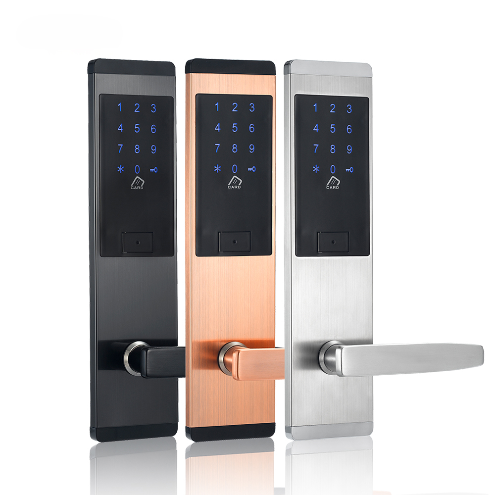 Multi Style High Intelligent Front Door Entrance Electric with Key Card Ttlock BLE Smart Security Doors Lock