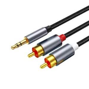 3,5mm Aux a RCA macho Cable HiFi sonido auriculares Jack adaptador Y divisor cable auxiliar para teléfono altavoz MP3 tableta HDTV - Product Image 1