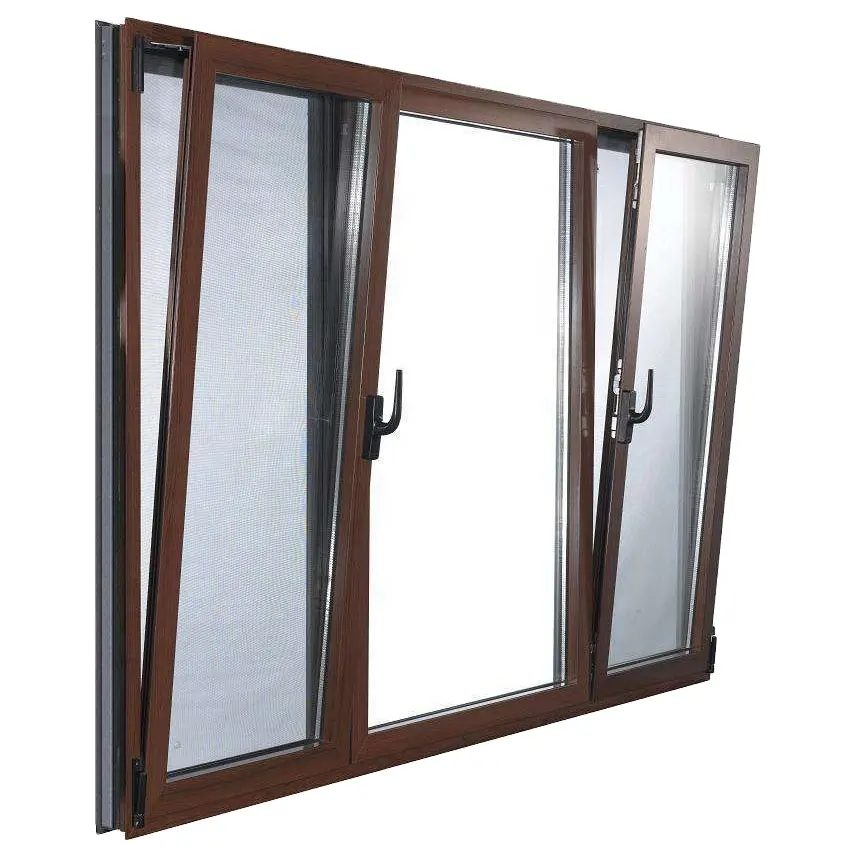 Stile semplice minimalista cornice stretta Alu doppi o tripli vetri inclinazione e finestra di svolta