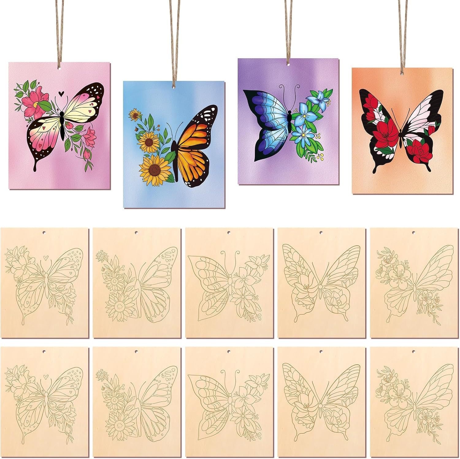 Papillon 10 pièces + ficelle