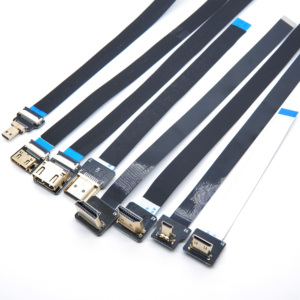 Flat FPV HD-MI Connector Flexible Flat Cable <strong>Raspberry</strong> <strong>Pi</strong> 4 Micro <strong>HDMI</strong> to <strong>HDMI</strong>/Mini <strong>HDMI</strong> Female 90 Degree FFC - Product Image 2