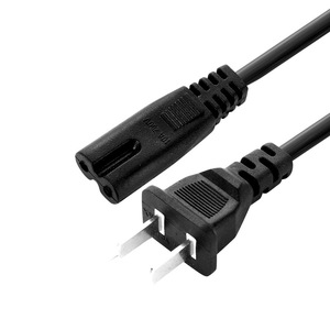 Amerikan polarize AC güç kablosu 2 Prong şekil 8 Tv yazıcı Laptop için 110V 120V güç kablosu 2 pin fiş güç fişli kablo - Product Image 6