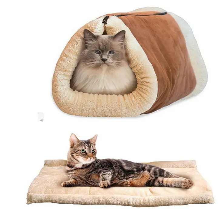 Vendita calda nuovo Design Pet Toy tunnel autunno inverno addensato peluche ciambella Pet Bed per il riposo del gatto