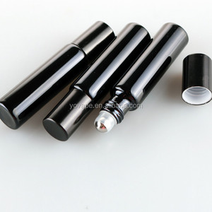 ユニークなコスメティックフラコンマット光沢のあるブラックメタルスチールローラーフレグランス香水バイアル5ml10mlガラスローラー旅行用ボトル - Product Image 2