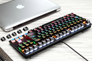 คีย์บอร์ดสำหรับเล่นเกม RGB tkl 87ปุ่มแบบมีสาย K7คีย์บอร์ดดีไซน์เหมาะกับสรีระคอมพิวเตอร์ภาษารัสเซียใช้เชื่อมต่อ3.0กับเดสก์ท็อป - Product Image 4
