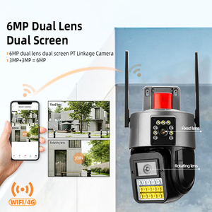 Sonido LUZ ALARMA casa seguridad red cámara doble lente CCTV Cámara IP con seguimiento de movimiento humano - Product Image 2
