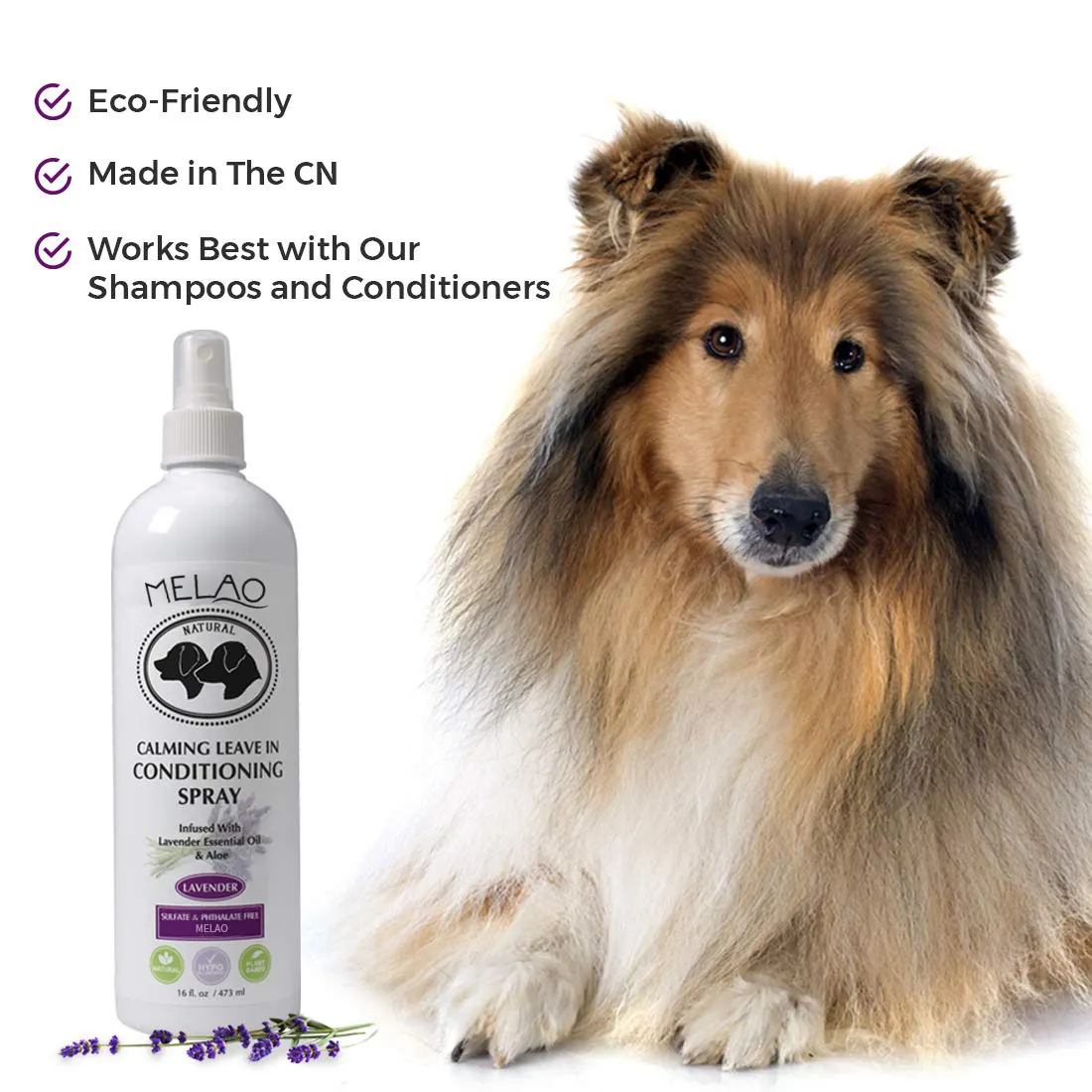 Condicionado Cabelo Detangling Spray Condicionador Lavanda Dog Puppy Detangler e Dematting Spray pet fornecedor