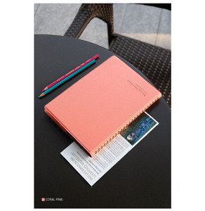 A5 Advanced Faux Leather Cover Custom Built-in Coil Spiral Bound Schedule Planner <strong>Notebook</strong> <strong>with</strong> Thick Paste <strong>Date</strong> - Product Image 2