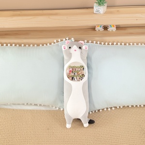 Özelleştirilmiş peluş oyuncak uzun kedi yastık pp pamuk dolum resimler ve özelleştirilebilir logo ambalaj etiketi etiketi ile özelleştirilebilir - Product Image 3