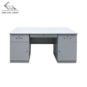 Escritorio de oficina de acero con 6 cajones, mesa de estudio de estudiantes de Metal con casillero, precio barato de fábrica, mesa de ordenador de hierro - Product Image 1