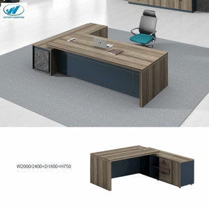Alta qualità molteplici colori mobili per ufficio 5mm di spessore Design in legno CEO Computer scrivania Manager tavolo e scaffale Set - Product Image 4