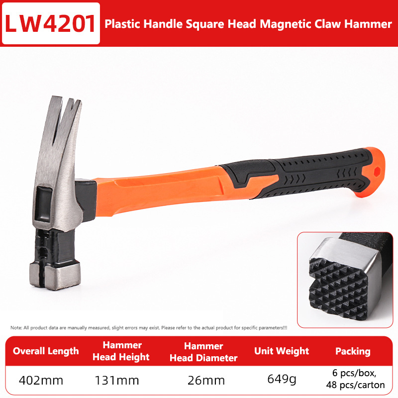 Square-top Fiberglass Long-handle Claw Hammer