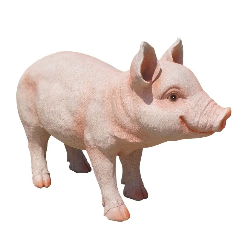 Domuz fiberglas heykeli heykel özelleştirmek için açık yaşam boyutu fiberglas yaban domuzu hayvan heykel açık hava bahçe dekorasyonu