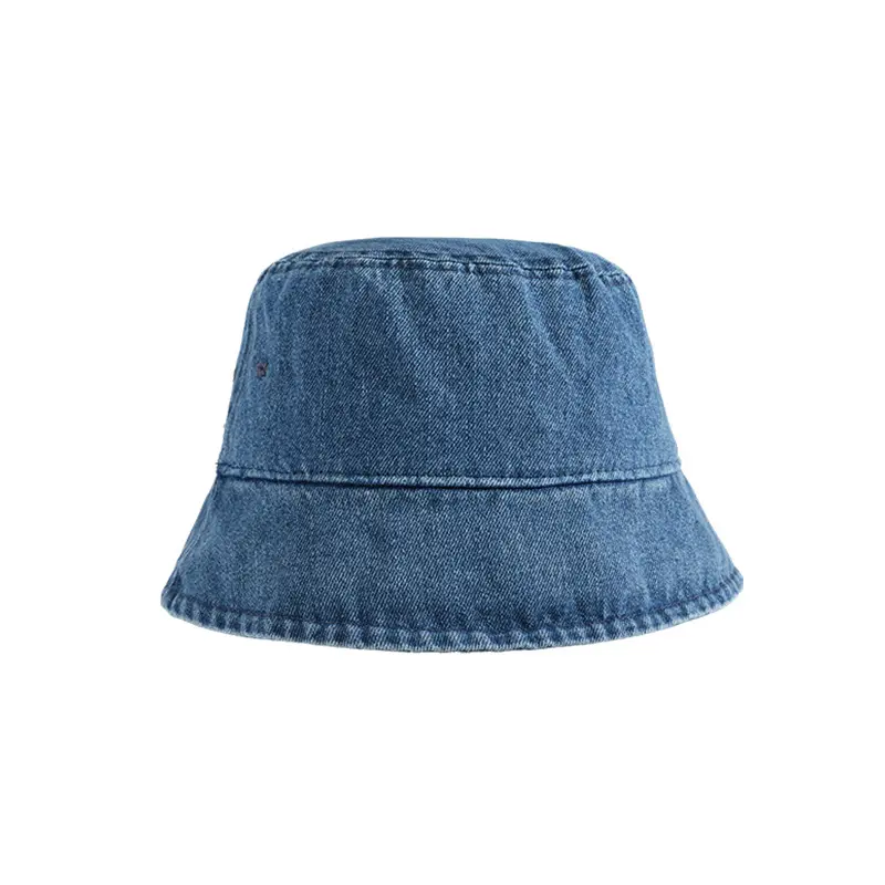 2024 new style bucket hat summer fashionable and simple UV protection sun hat solid color denim fisherman hats