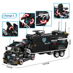 HW TOYS 1251PCS OEM ODM New Designs SWAT Team Car Model <strong>Commander</strong> Small Building <strong>Blocks</strong> Bricks Set - Product Image 4
