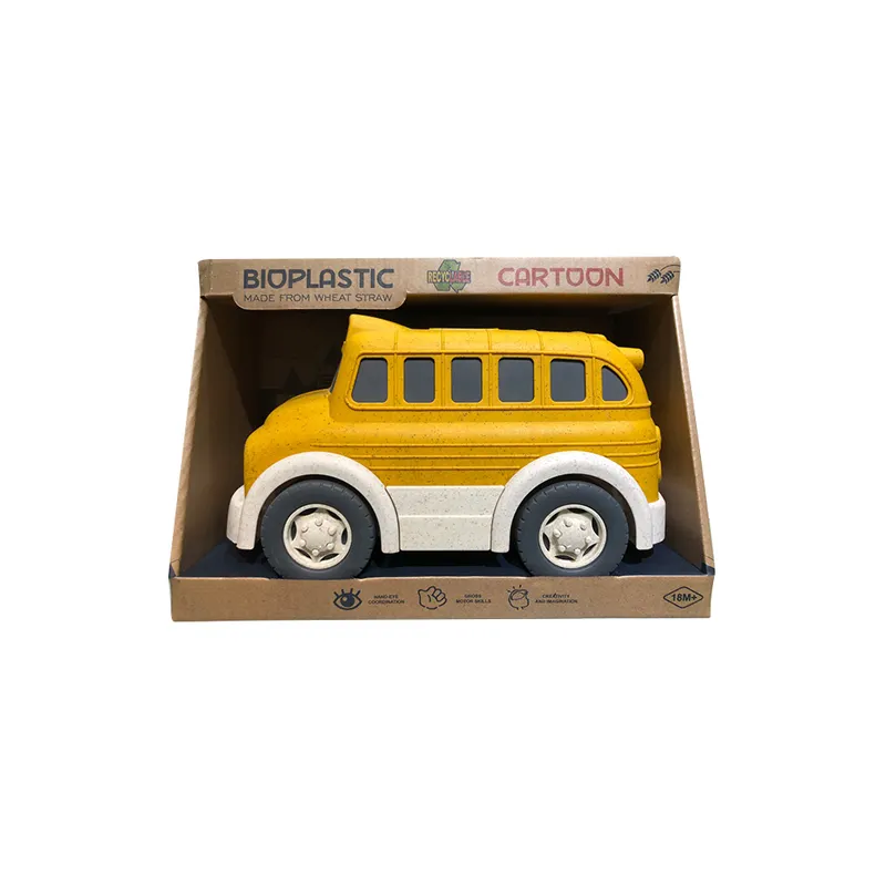 EPT TOYS-coches de juguete para niños, material ecológico, autobús escolar bioplástico, ruedas gratis
