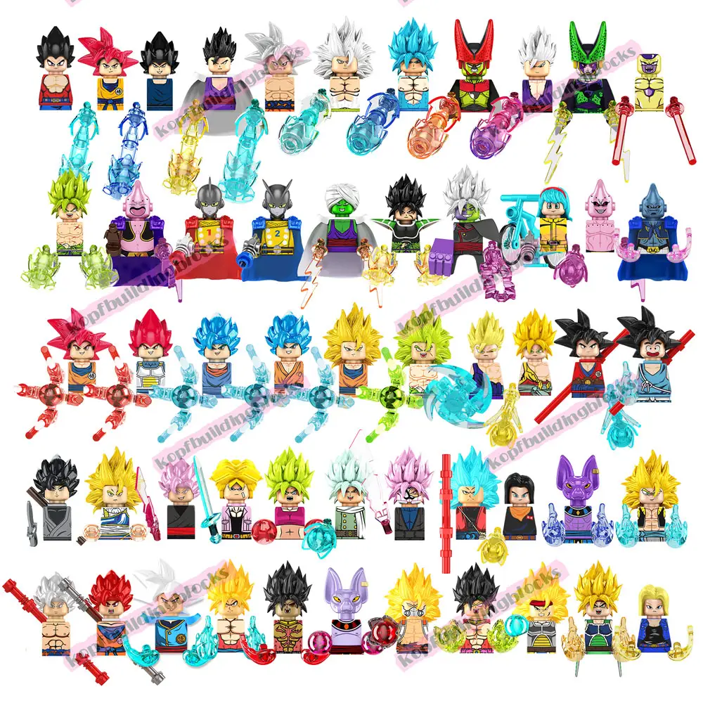 Kopf marca dibujos animados Anime DBZ figura dragón Broli Son Goku Gohan Ball Mini ladrillos bloques de construcción figura juguete Juguetes