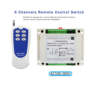 Universaler drahtloser Fernsteuerungsschalter 6CH Relais Empfängermodul DC12V-24V oder AC100V-240V Funkfernsteuerung 433Mhz Sender