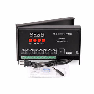 Полноцветный T-8000AC T8000AC контроллер SD-карты для WS2801 WS2811 8192 пикселей водонепроницаемый программируемый цифровой контроллер 110-240 В