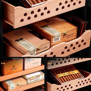 Humidor ซิการ์ไฟฟ้า 50 ลิตรระบบควบคุมความเย็น 3 ชั้นความจุ 400 เม็ดไม้กล่อง Humidor - Product Image 5