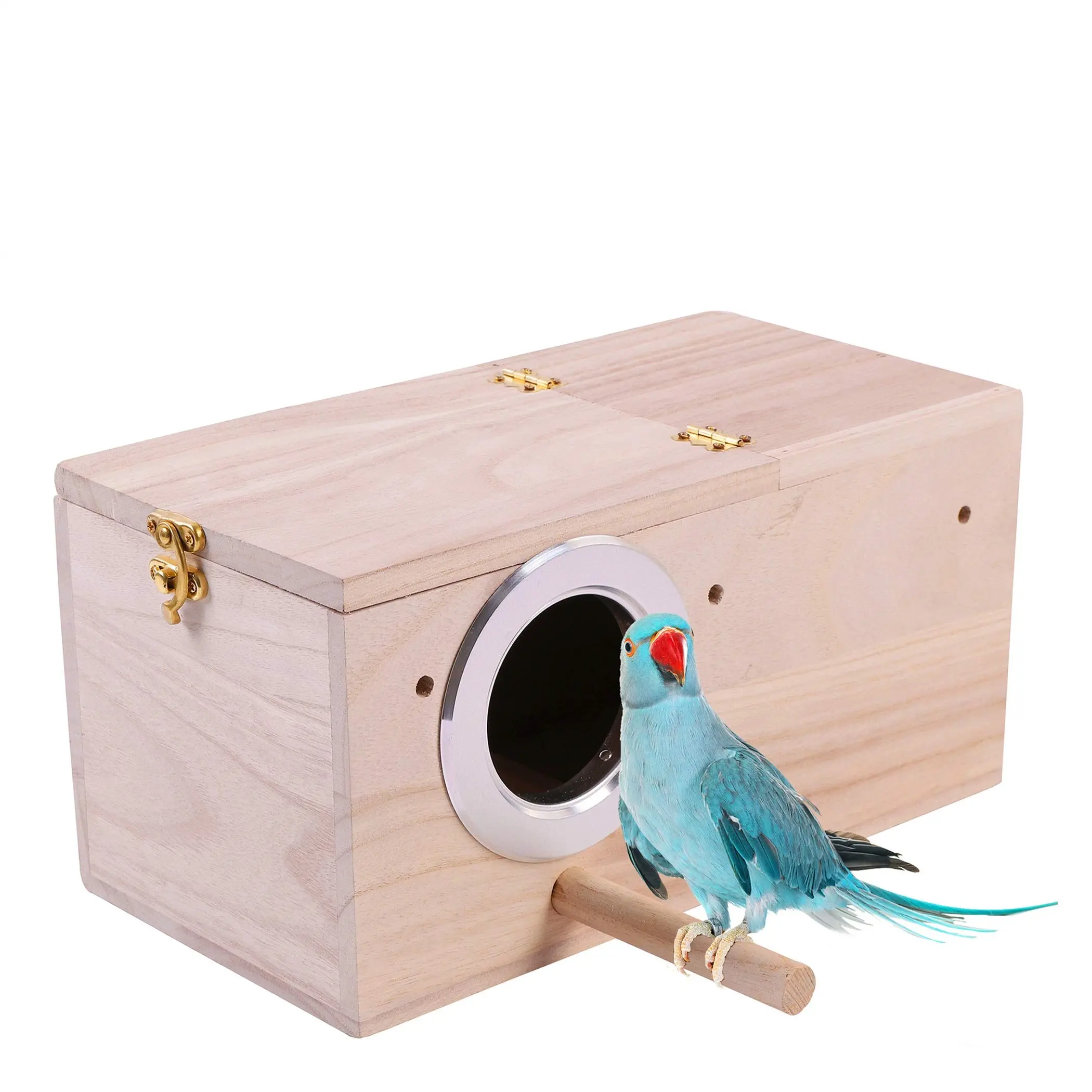 Parakeet caixa de recheio de pássaros, caixa de madeira acessórios para casa de pássaro para jardim