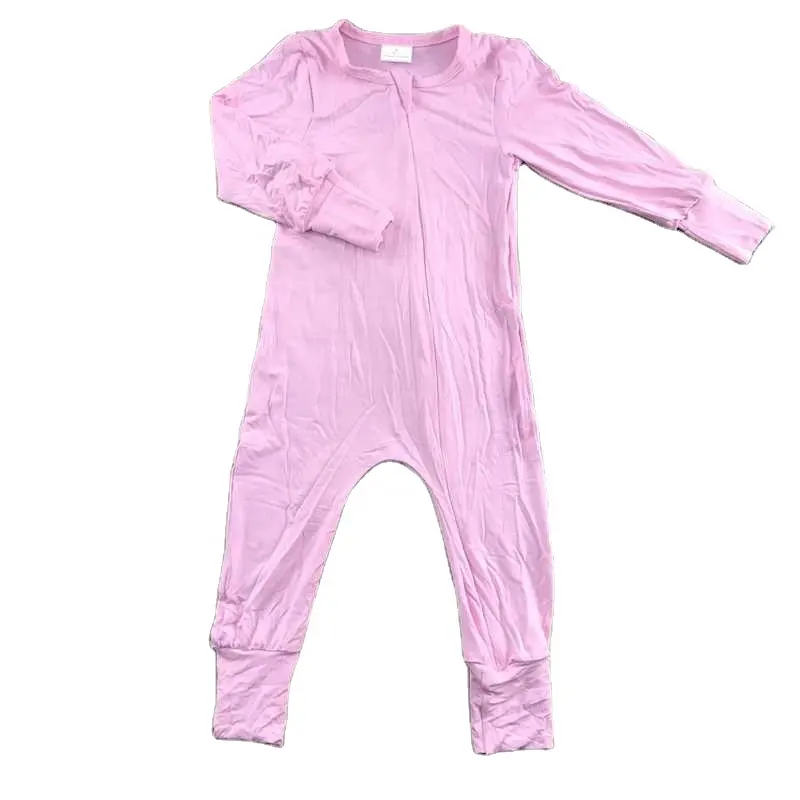 Hoge Kwaliteit Boutique Comfortabele Roze Bamboe Stof Baby Girl & Boy Rompertjes En Ondersteunt Custom Moq5