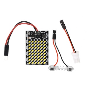 库存12v发光二极管环境照明汽车阅读灯48smd 3014圆顶面板发光二极管车内灯带触摸传感器 - Product Image 4