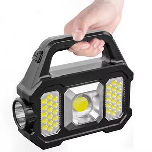 1000lm USB充電式LED懐中電灯ポータブルパワフルランタン6ギアトーチハンドヘルドソーラーUSB充電キャンプ用ハイキング - Product Image 1