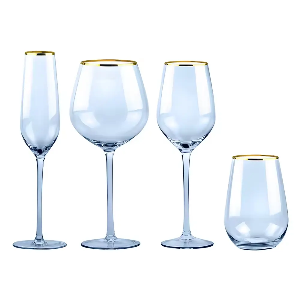 Gekleurde Rode Wijn Beker Drinken Vintage Luxe Blauw Roze Champagne Beker Wijnglazen Voor Bruiloftsfeest Home Restaurant