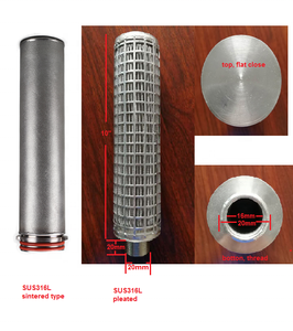 Cartuccia filtrante in metallo sinterizzato in acciaio inox 316L con filtro acqua DOE codice 7 per la produzione industriale - Product Image 2