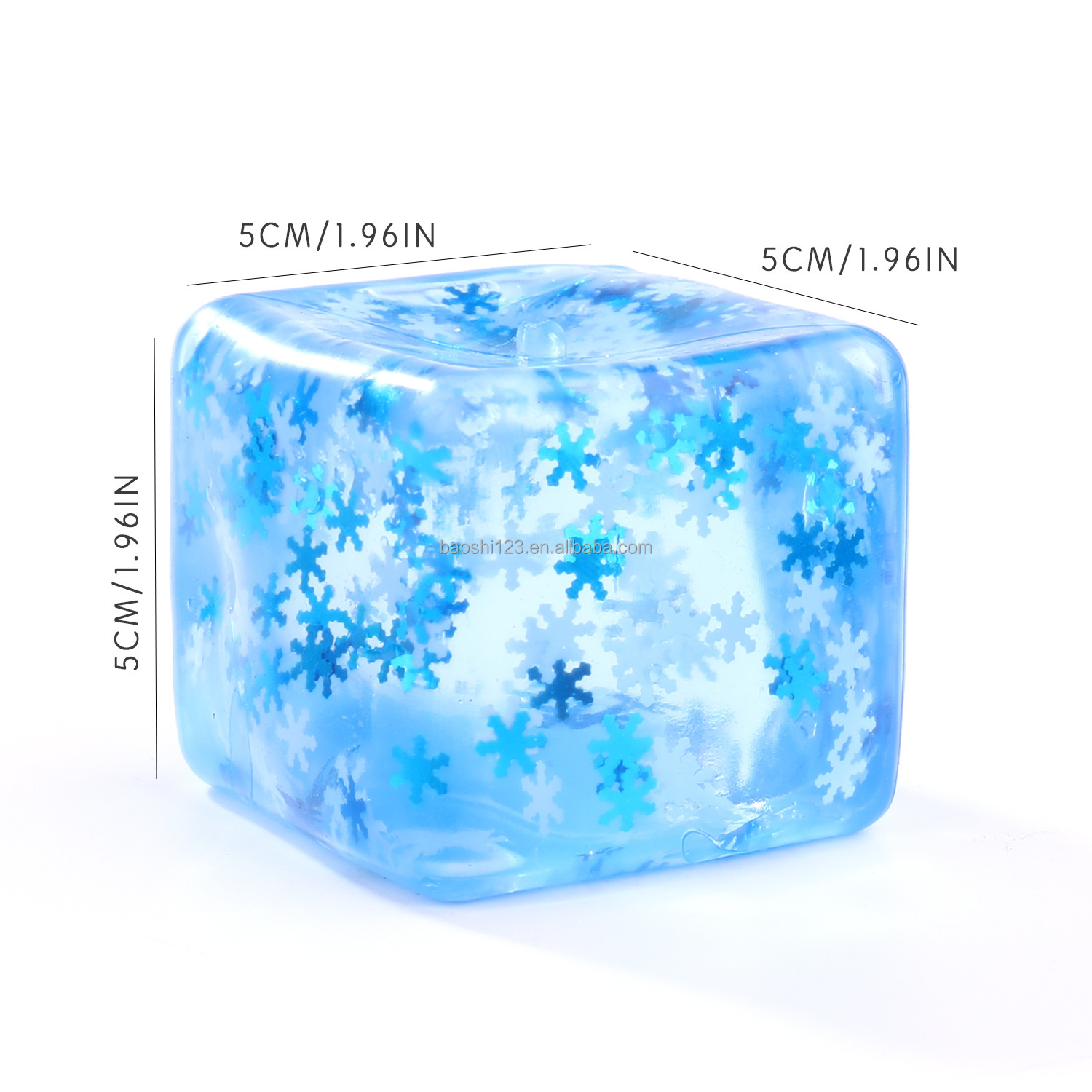 Cubo de copo de nieve de 5 cm (TPR + maltosa) (bolsa de opp)